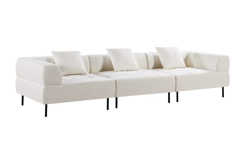 Stratham 3-seters Modulsofa - Hvit Bouclé - Møbler - Sofaer - Modulsofaer - Komplett modulsofa