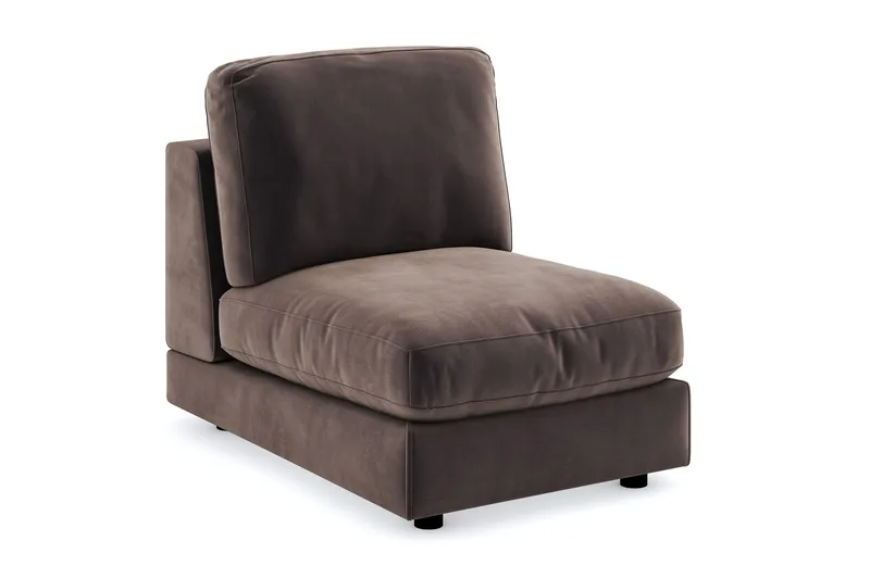 Arken 1-seters Midtmodul i Fløyel 70 cm bred - Brun - Møbler - Sofaer - Modulsofaer - Midtmodul