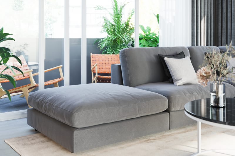 Arken 1-seters Midtmodul i Fløyel 70 cm bred - Lys grå - Møbler - Sofaer - Modulsofaer - Midtmodul