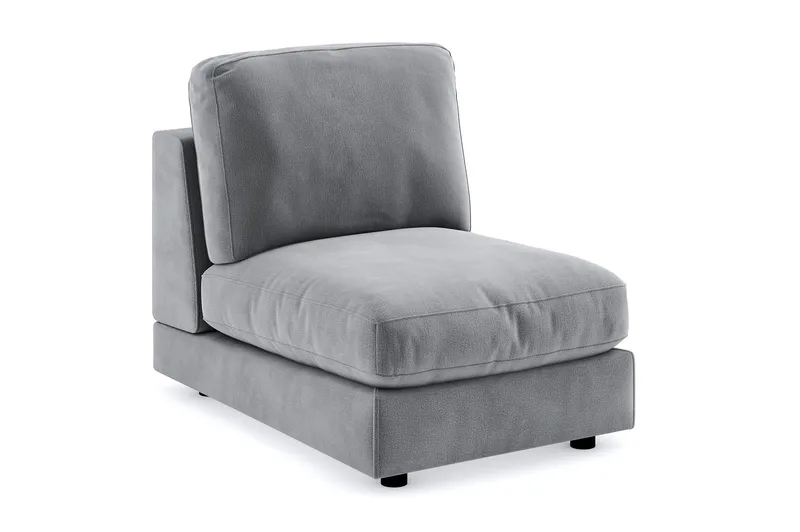 Arken 1-seters Midtmodul i Fløyel 70 cm bred - Lys grå - Møbler - Sofaer - Modulsofaer - Midtmodul