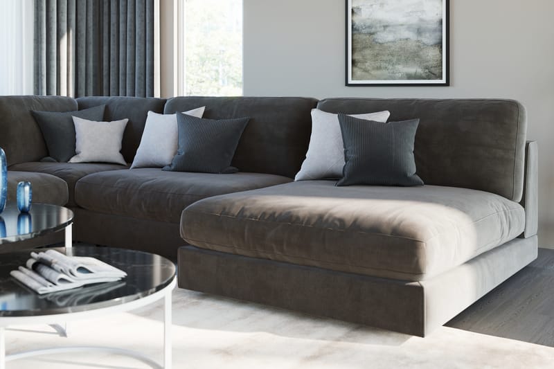 Arken 1-seters Midtmodul i Fløyel 70 cm bred - Mørk grå - Møbler - Sofaer - Modulsofaer - Midtmodul