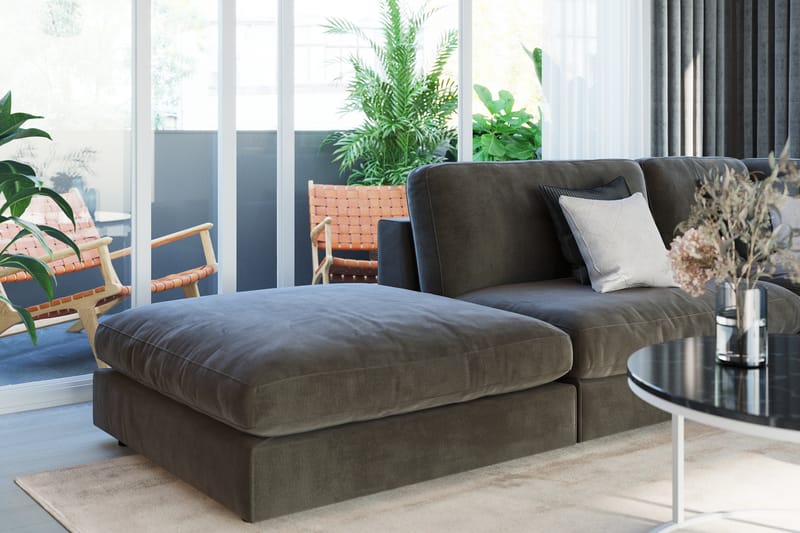 Arken 1-seters Midtmodul i Fløyel 70 cm bred - Mørk grå - Møbler - Sofaer - Modulsofaer - Midtmodul