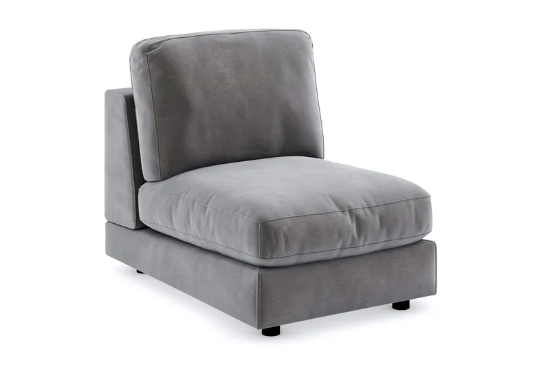 Arken 1-seters Midtmodul i Fløyel 70 cm bred - Mørk grå - Møbler - Sofaer - Modulsofaer - Midtmodul