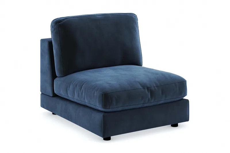 Arken 1-seters Midtmodul i Fløyel 90 cm bred, Blå
