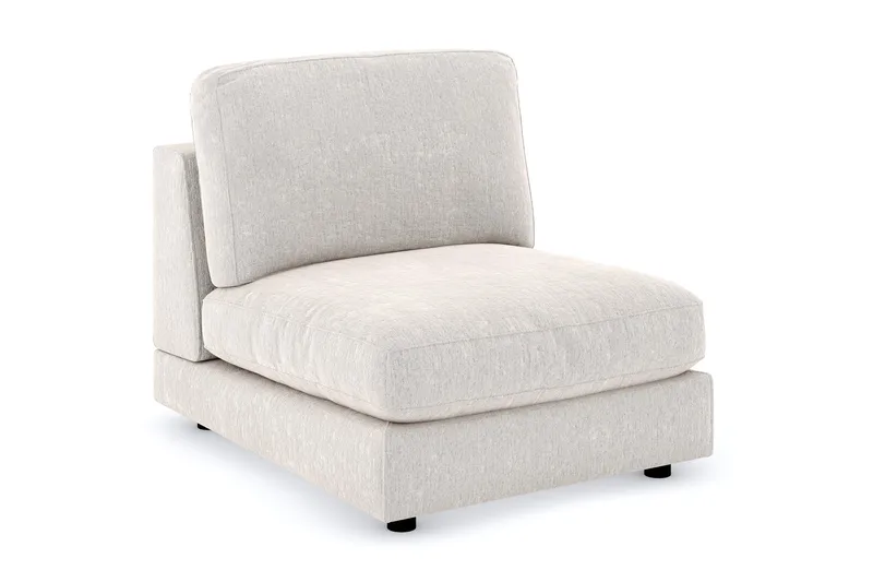 Arken 1-seters Midtmodul i Fløyel 90 cm bred, Kremhvit