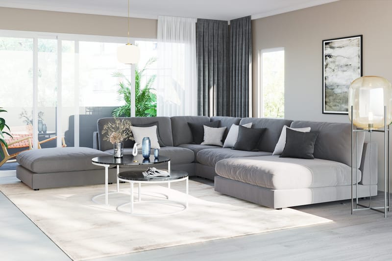 Arken 1-seters Midtmodul i Fløyel 90 cm bred - Lys grå - Møbler - Sofaer - Modulsofaer - Midtmodul