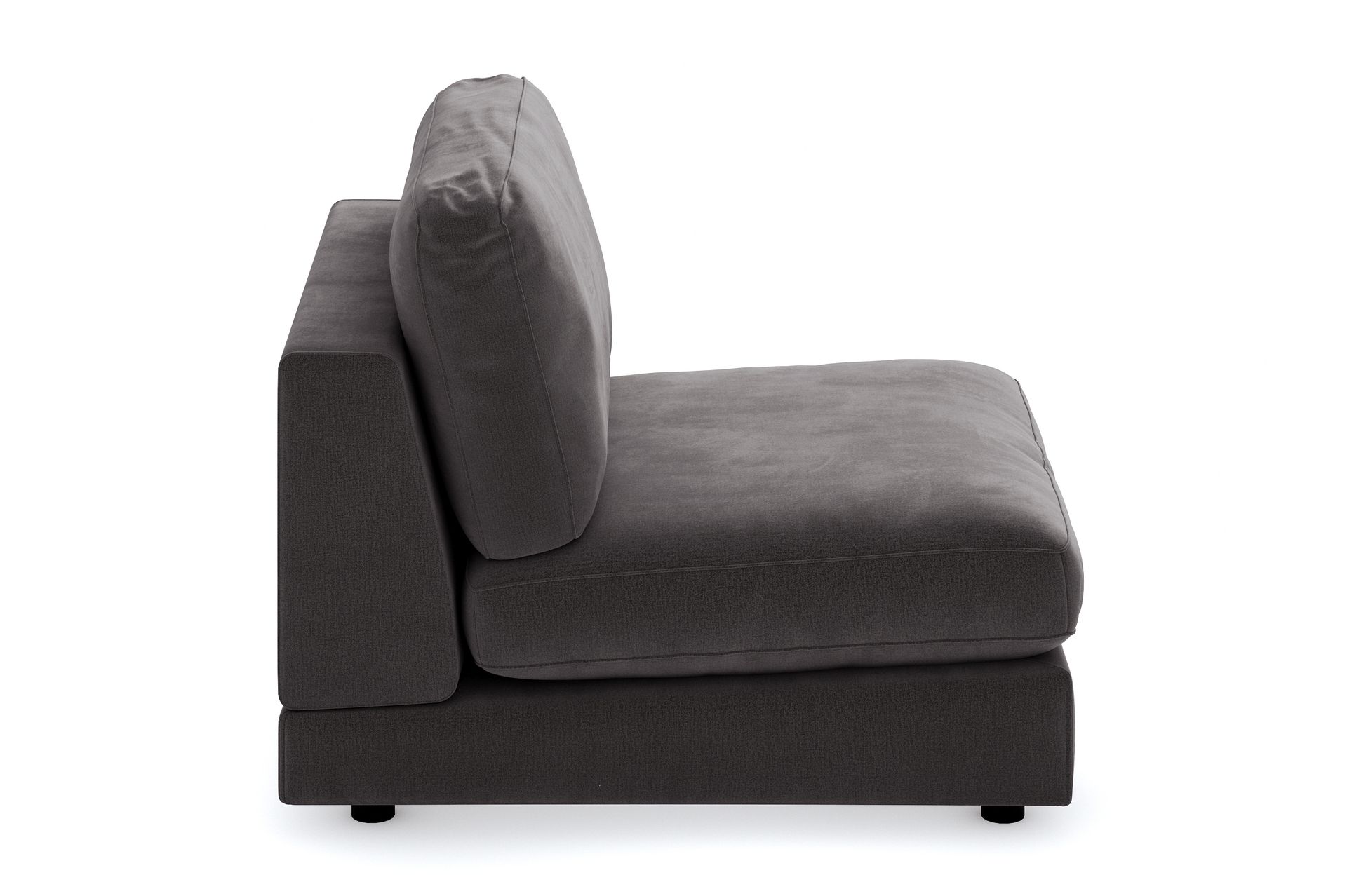 Arken 1-seters Midtmodul i Fløyel 90 cm bred - Mørk grå - Møbler - Sofaer - Modulsofaer - Midtmodul