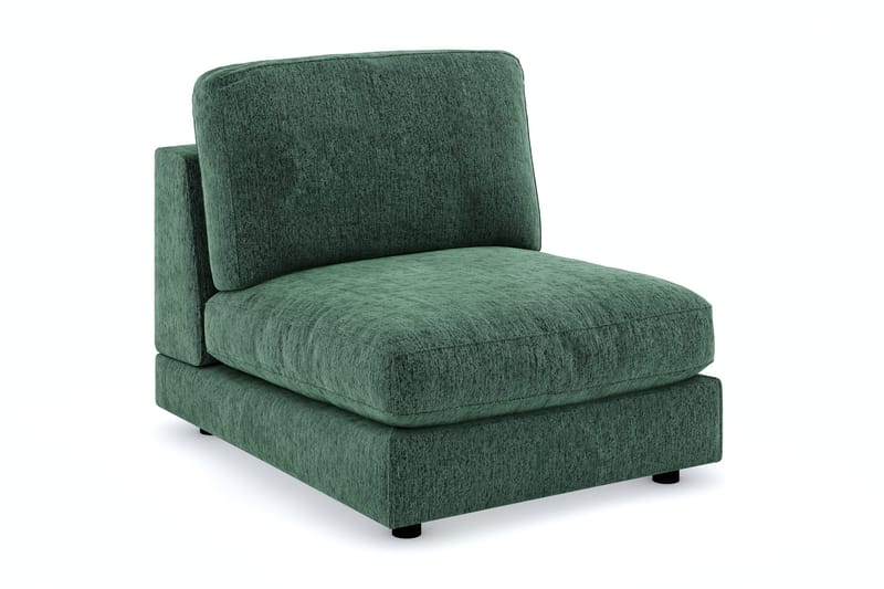 Arken 1-seters Midtmodul i Fløyel 90 cm bred, Mørk grønn