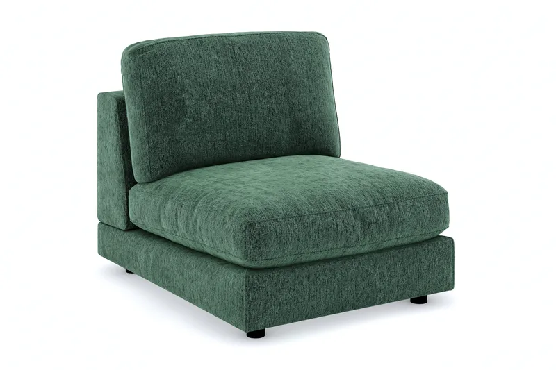 Arken 1-seters Midtmodul i Fløyel 90 cm bred, Mørk grønn