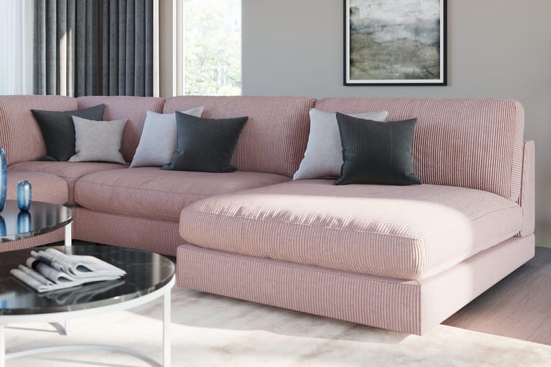 Arken 1-seters Midtmodul i Manchester 90 cm bred - Rosa - Møbler - Sofaer - Modulsofaer - Midtmodul
