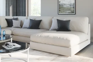 Arken 1-seters Midtmodul i Stoff 90 cm bred - Beige - Møbler - Sofaer - Modulsofaer - Midtmodul
