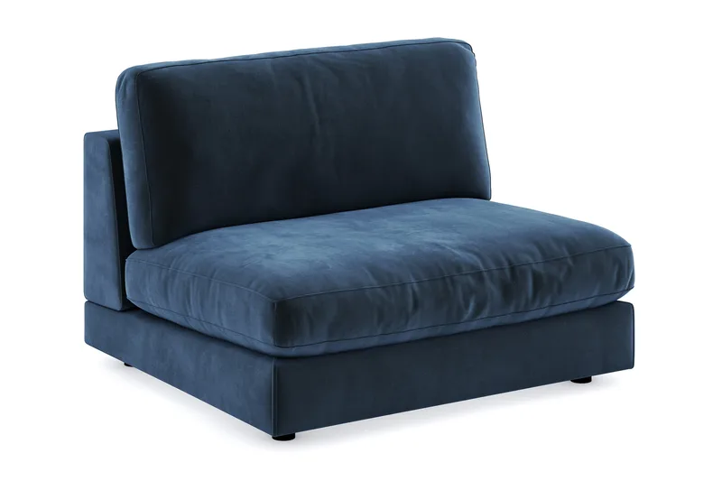 Arken 2-seters Midtmodul i Fløyel 120 cm bred, Blå