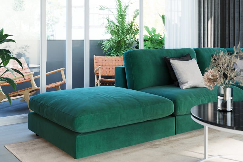 Arken 2-seters Midtmodul i Fløyel 120 cm bred - Grønn - Møbler - Sofaer - Modulsofaer - Midtmodul