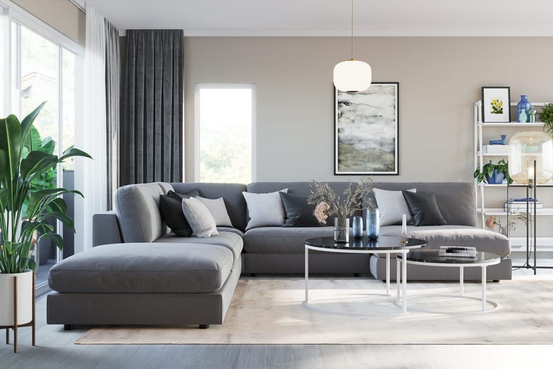 Arken 2-seters Midtmodul i Fløyel 120 cm bred - Lys grå - Møbler - Sofaer - Modulsofaer - Midtmodul