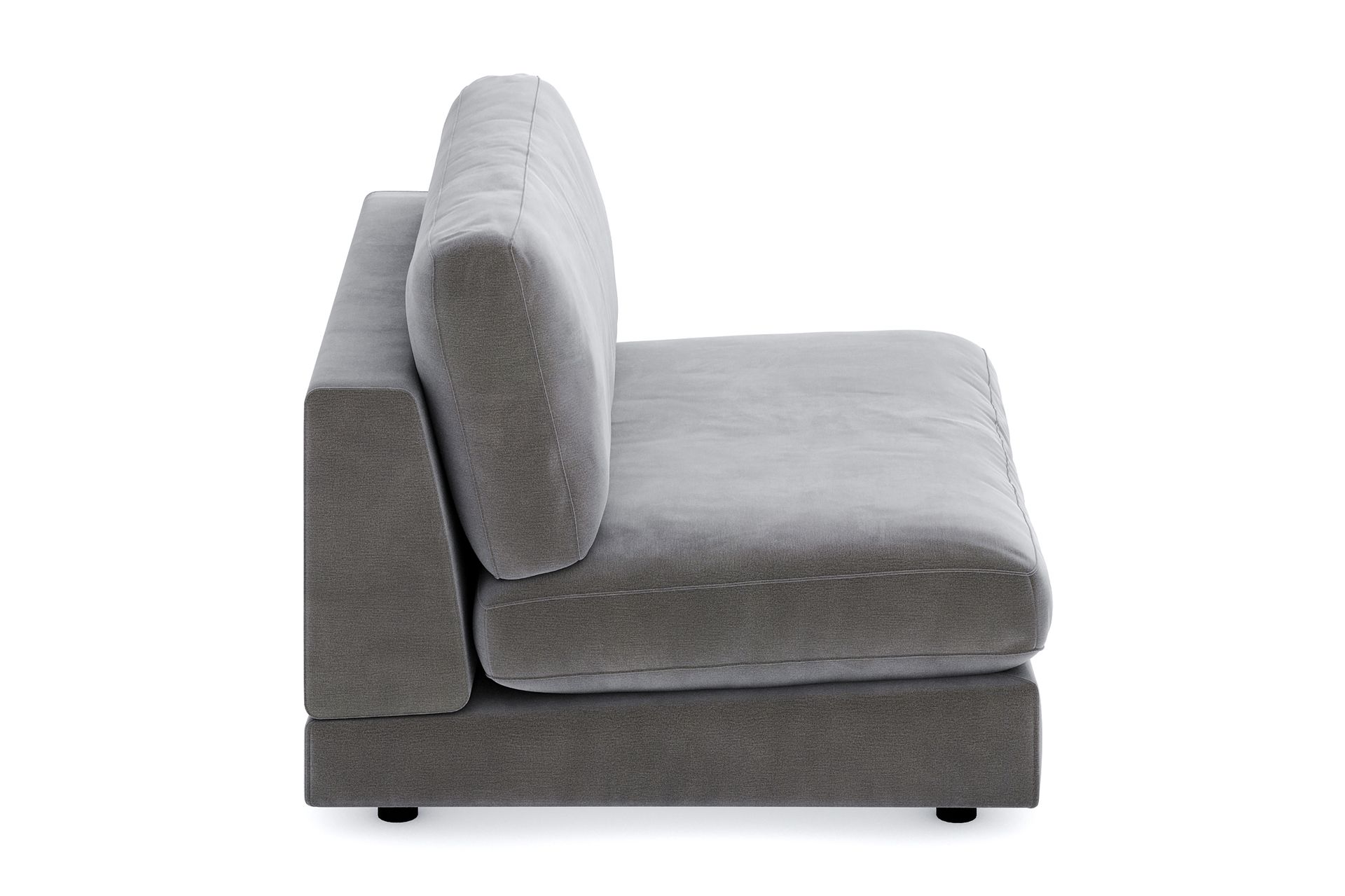 Arken 2-seters Midtmodul i Fløyel 120 cm bred - Mørk grå - Møbler - Sofaer - Modulsofaer - Midtmodul
