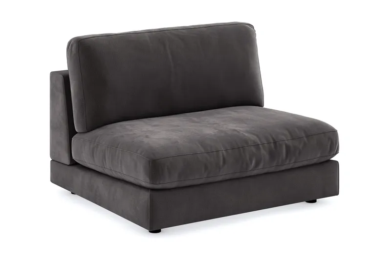 Arken 2-seters Midtmodul i Fløyel 120 cm bred - Mørk grå - Møbler - Sofaer - Modulsofaer - Midtmodul