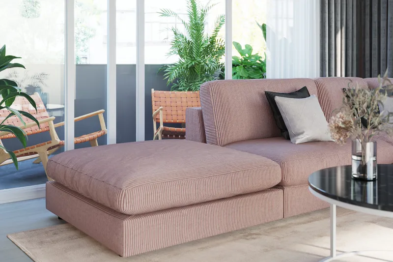 Arken 2-seters Midtmodul i Manchester 120 cm bred - Rosa - Møbler - Sofaer - Modulsofaer - Midtmodul