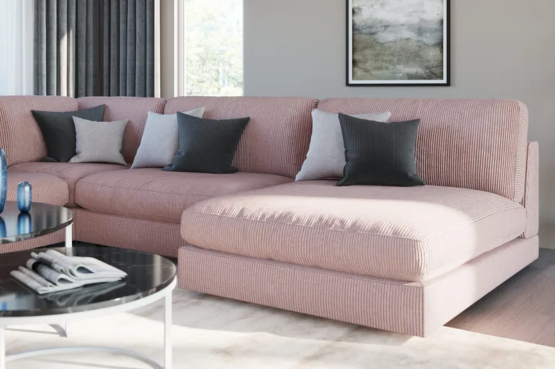 Arken 2-seters Midtmodul i Manchester 120 cm bred - Rosa - Møbler - Sofaer - Modulsofaer - Midtmodul