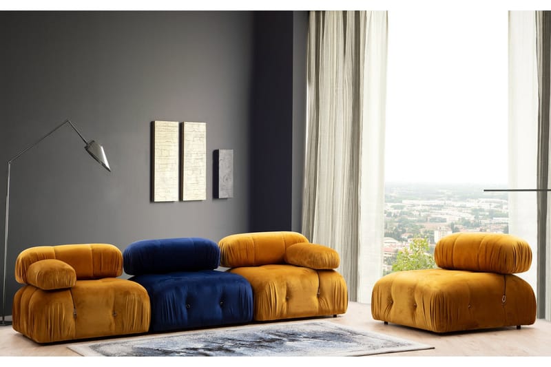 Belgin Midtmodul 95 cm - Blå - Møbler - Sofaer - Modulsofaer - Midtmodul