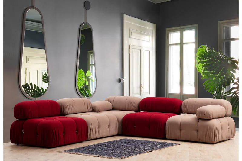 Belgin Midtmodul 95 cm - Rød - Møbler - Sofaer - Modulsofaer - Midtmodul