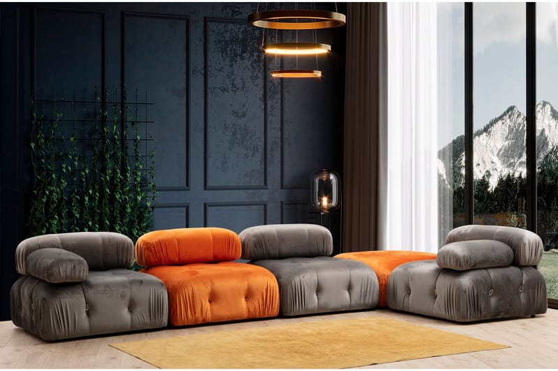 Bengul Midtmodul 95 cm - Oransje - Møbler - Sofaer - Modulsofaer - Midtmodul