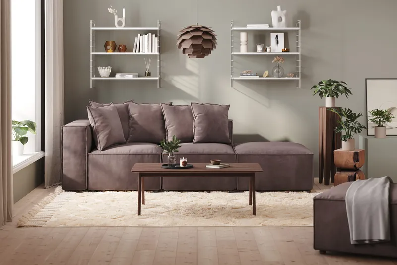 Cubo 1-seters Midtmodul i Fløyel 80 cm bred - Mørk grå - Møbler - Sofaer - Modulsofaer - Midtmodul