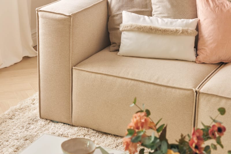 Cubo 1-seters Midtmodul i Stoff 80 cm bred - Beige - Møbler - Sofaer - Modulsofaer - Midtmodul