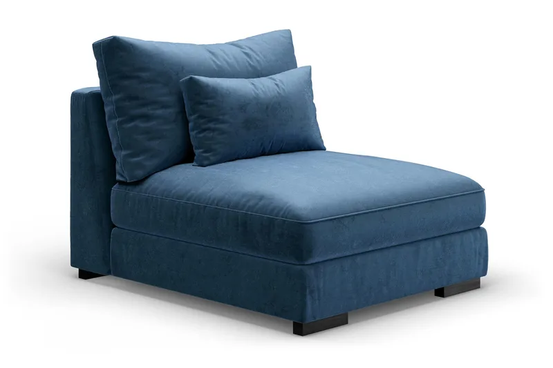 Dubai Midtmodul Fløyel ekstra dyp - Blå - Møbler - Sofaer - Modulsofaer - Midtmodul