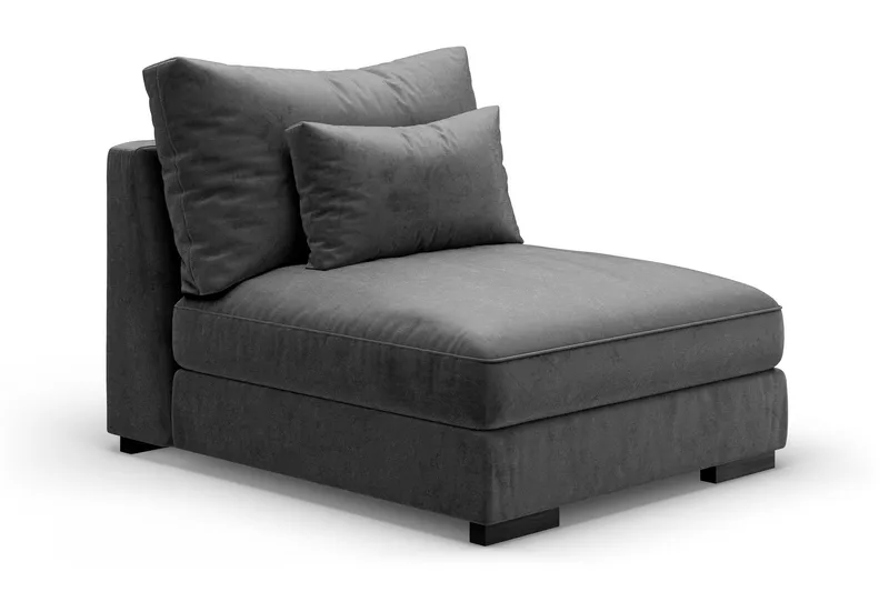 Dubai Midtmodul Fløyel ekstra dyp - Mørkegrå - Møbler - Sofaer - Modulsofaer - Midtmodul