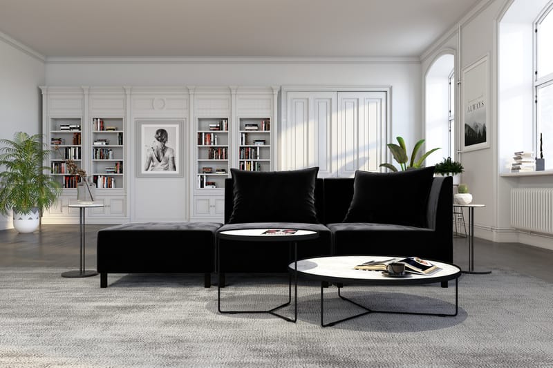 Noelia Midtmodul Fløyel - Svart - Møbler - Sofaer - Modulsofaer - Midtmodul
