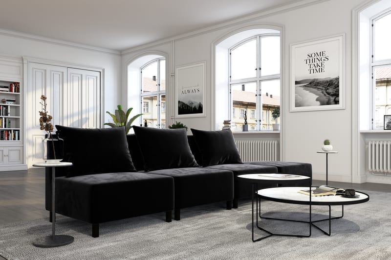 Noelia Midtmodul Fløyel - Svart - Møbler - Sofaer - Modulsofaer - Midtmodul