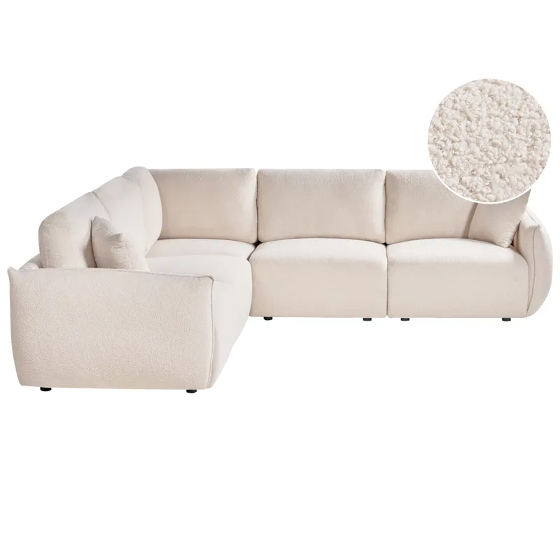 Modulsofa 5-seter Mesnali høyrevendt, Off-White