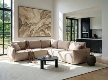 Modulsofa 5-seter Mesnali venstrevendt - Beige - Møbler - Sofaer - Modulsofaer - Komplett modulsofa