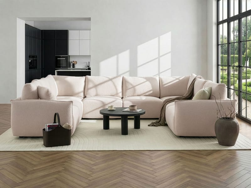 Modulsofa U-formet Mesnali - Off-White - Møbler - Sofaer - Modulsofaer - Komplett modulsofa