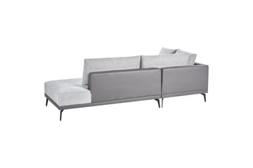 Modulsoffa Beliani Myken Beige/brun/svart, Högervänd Grey Left-faced - Møbler - Sofaer - Modulsofaer - Komplett modulsofa