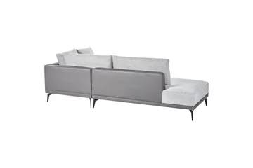 Modulsoffa Beliani Myken Beige/brun/svart, Högervänd Grey Right-faced - Grå - Møbler - Sofaer - Modulsofaer - Komplett modulsofa