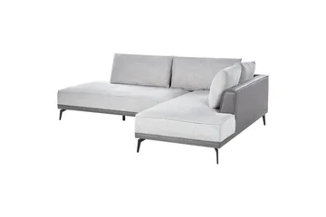 Modulsoffa Beliani Myken Beige/brun/svart, Högervänd Grey Right-faced - Grå - Møbler - Sofaer - Modulsofaer - Komplett modulsofa
