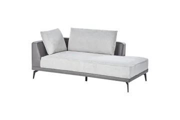 Modulsoffa Beliani Myken Beige/brun/svart, Högervänd Grey Right-faced - Grå - Møbler - Sofaer - Modulsofaer - Komplett modulsofa