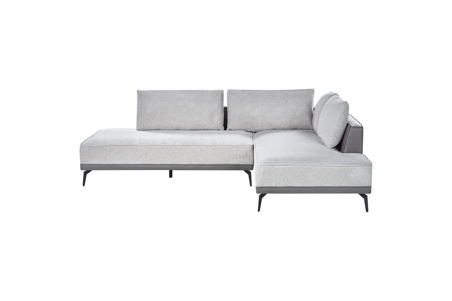 Modulsoffa Beliani Myken Beige/brun/svart, Högervänd Grey Right-faced - Grå