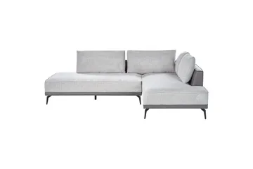 Modulsoffa Beliani Myken Beige/brun/svart, Högervänd Grey Right-faced - Grå - Møbler - Sofaer - Modulsofaer - Komplett modulsofa