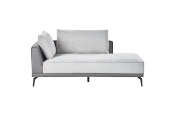 Modulsoffa Beliani Myken Beige/brun/svart, Högervänd Grey Right-faced - Grå - Møbler - Sofaer - Modulsofaer - Komplett modulsofa
