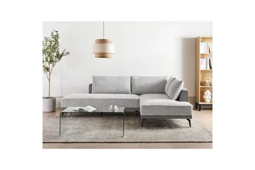 Modulsoffa Beliani Myken Beige/brun/svart, Högervänd Grey Right-faced - Grå - Møbler - Sofaer - Modulsofaer - Komplett modulsofa