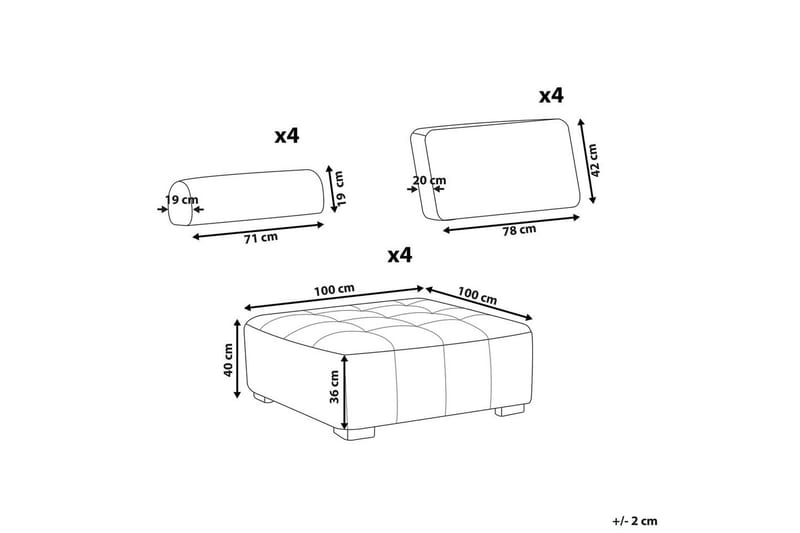 Modulsoffa Beliani Tibro Beige/ljust trä Beige||Light colored wood - Møbler - Sofaer - Modulsofaer - Komplett modulsofa