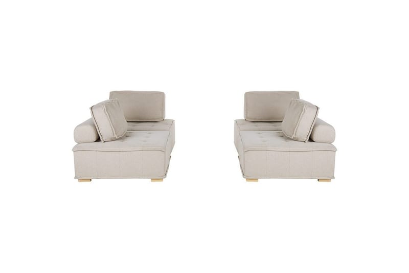 Modulsoffa Beliani Tibro Beige/ljust trä Beige||Light colored wood - Møbler - Sofaer - Modulsofaer - Komplett modulsofa