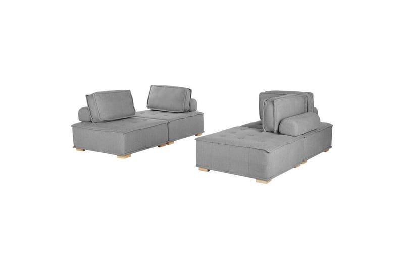 Modulsoffa Beliani Tibro Beige/ljust trä Grey||Light colored wood - Møbler - Sofaer - Modulsofaer - Komplett modulsofa