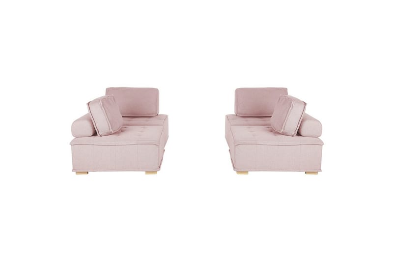 Modulsoffa Beliani Tibro Beige/ljust trä Rose||Light colored wood - Møbler - Sofaer - Modulsofaer - Komplett modulsofa