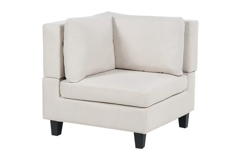 Modulsoffa med fotpall Beliani Unstad Beige/svart, Symmetrisk Beige, Black - Møbler - Sofaer - Modulsofaer - Komplett modulsofa