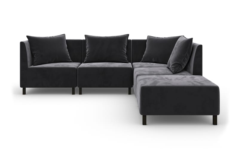 Noelia Modulhjørnesofa Vendbar Fløyel - Mørkegrå - Komplett modulsofa - Fløyel sofaer