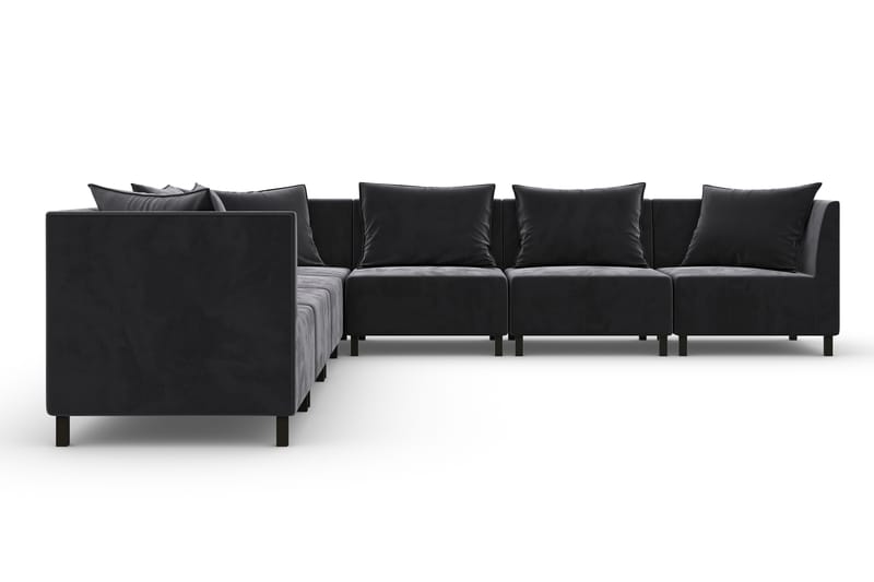 Noelia Modulhjørnesofa Vendbar Fløyel - Mørkegrå - Fløyel sofaer - Komplett modulsofa