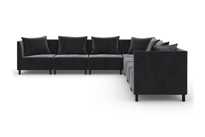 Noelia Modulhjørnesofa Vendbar Fløyel - Mørkegrå - Komplett modulsofa - Fløyel sofaer